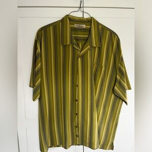 Tommy Bahama Green Striped Tropical Button-Up XXL